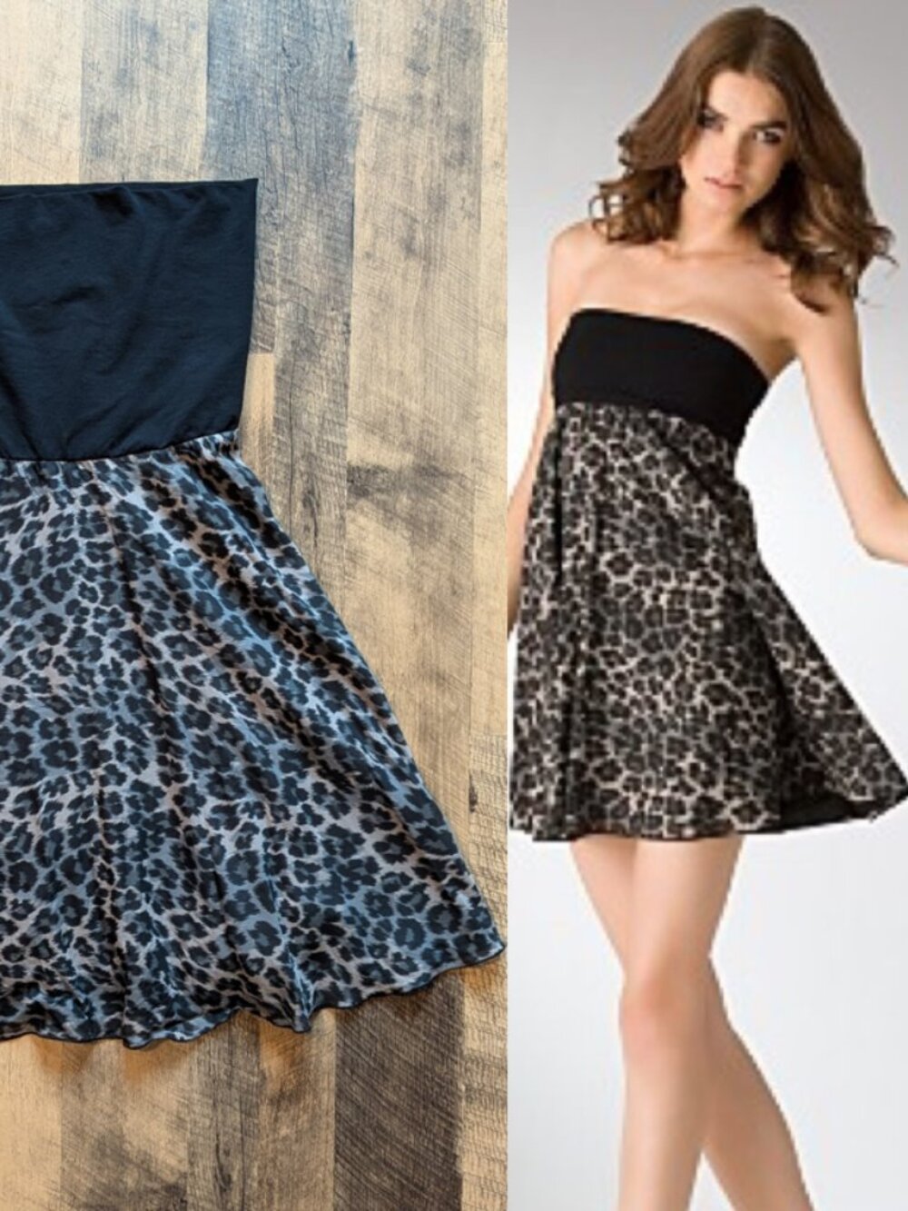 Alice + Olivia Mini Dress Sleeveless Strapless Leopard Print Skirt
